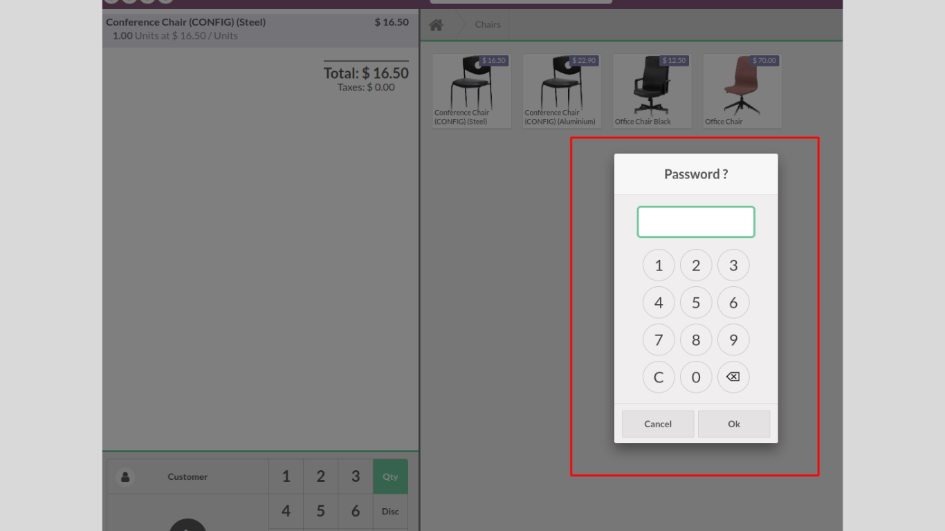 POS Security Dialog