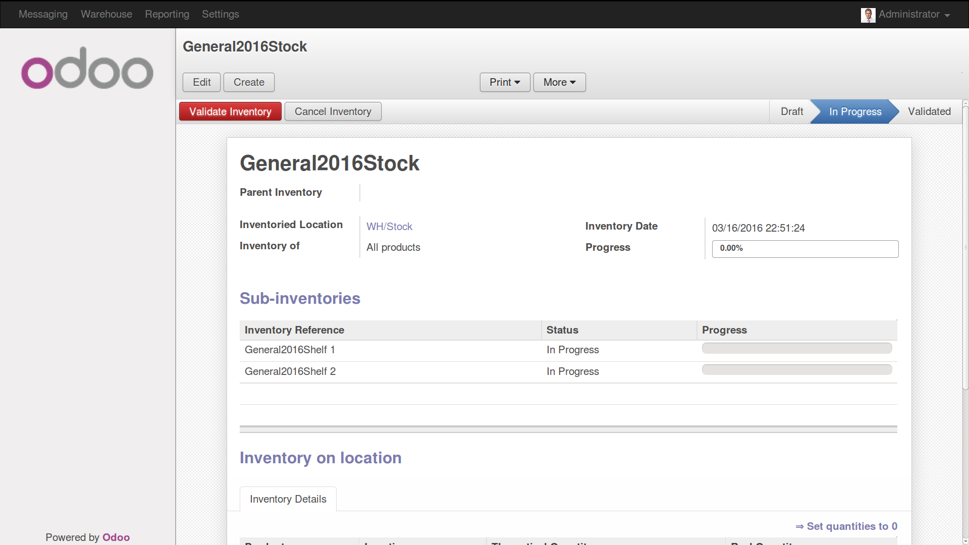 Hierarchical Inventory adjustments