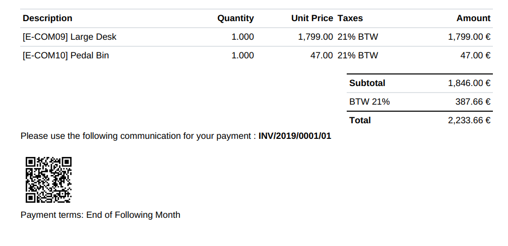 IBAN QR Code on invoice