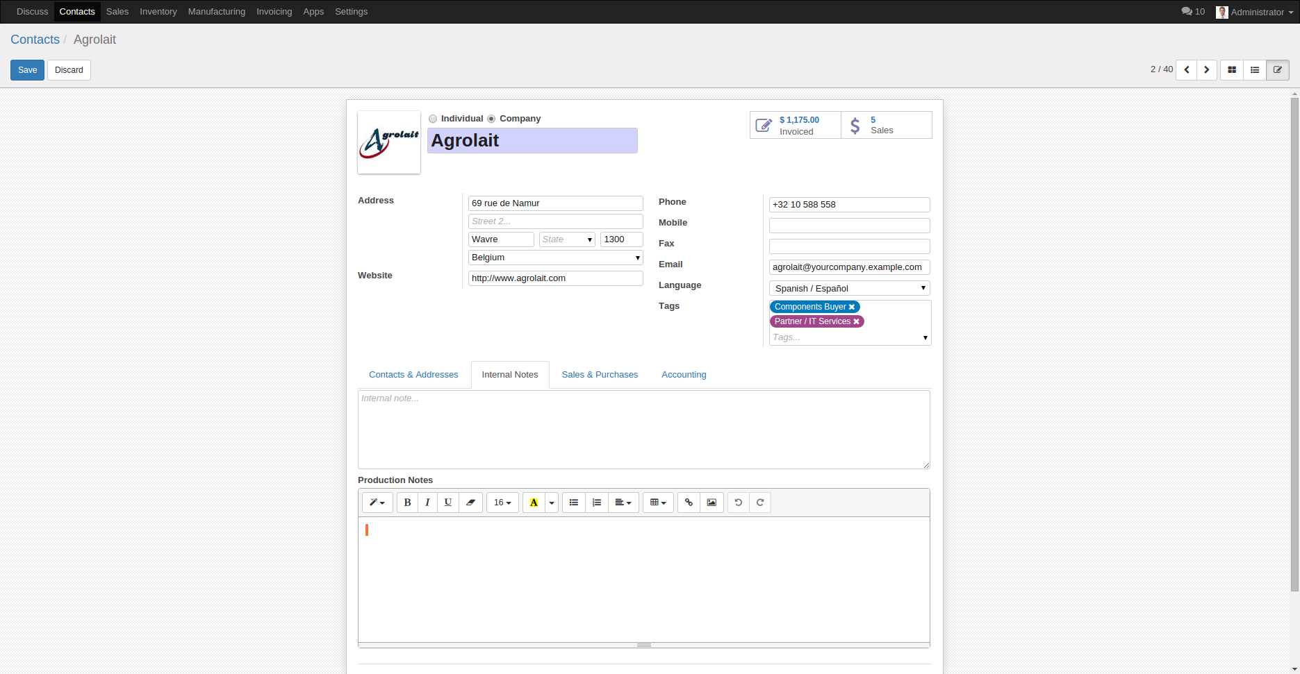 MRP - Partner production notes